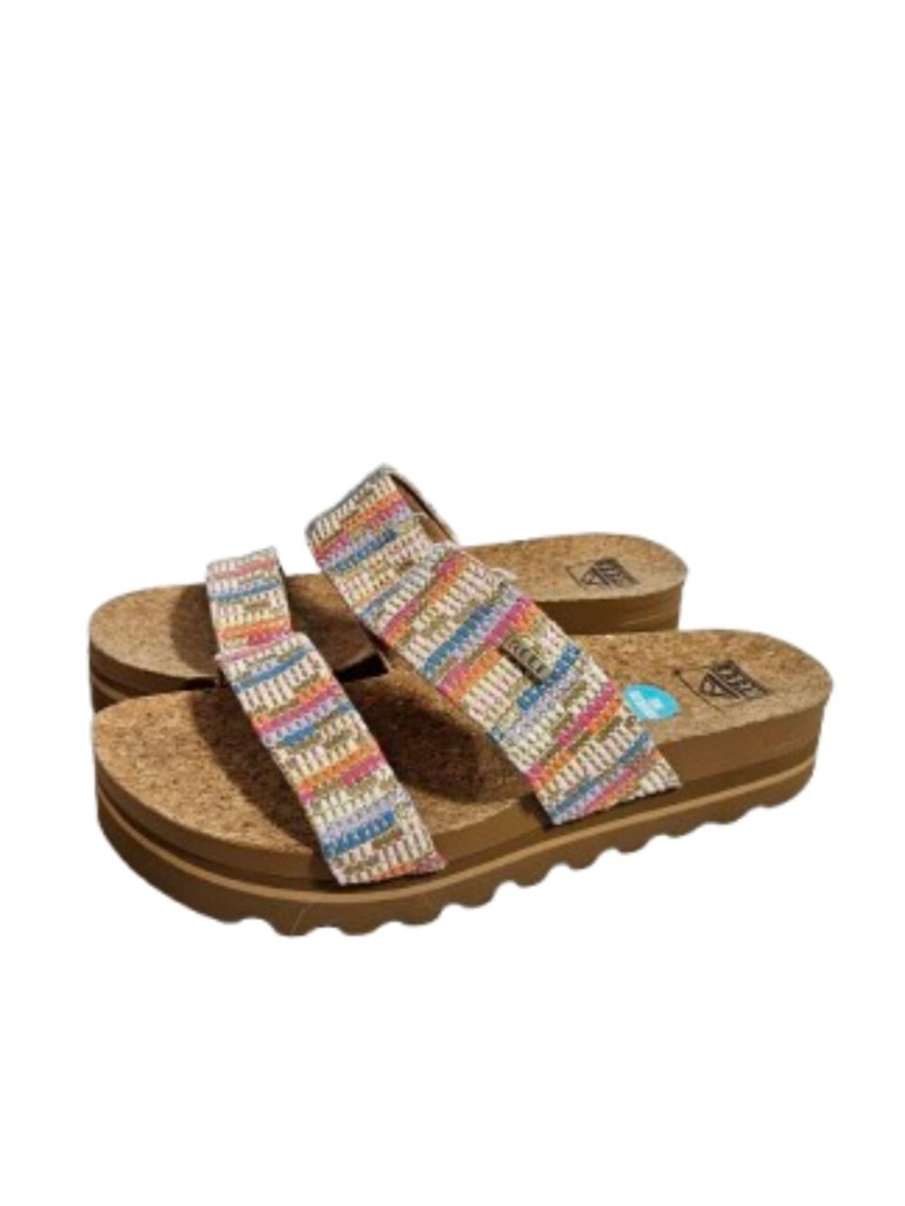 NWoT Reef Cushion Vista Multicolor Slides Women's Size 10 Sandals Platform